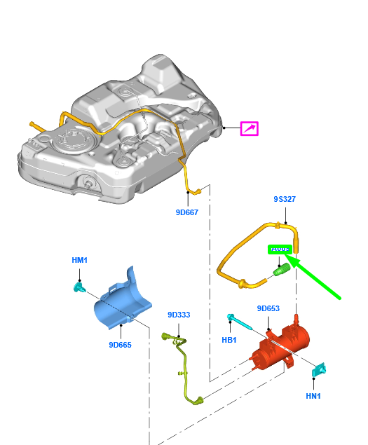new ford mondeo mk5 fuel vapour system hose cap du5a-9a089-aa 5304427 original