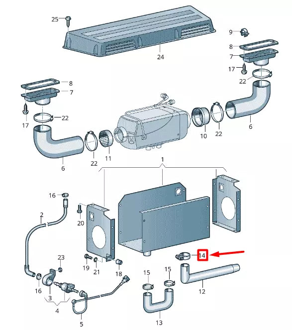NEW VW CRAFTER 2F MK1 AUXILIARY HEATER EXHAUST PIPE CLAMP 2E0819584