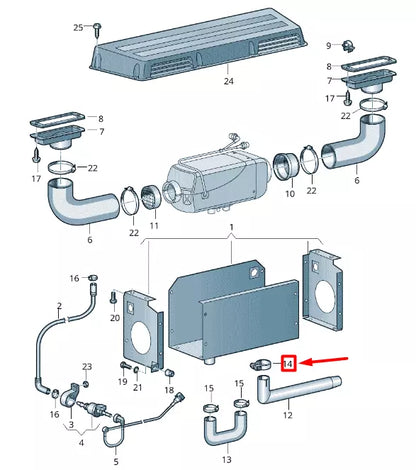 NEW VW CRAFTER 2F MK1 AUXILIARY HEATER EXHAUST PIPE CLAMP 2E0819584