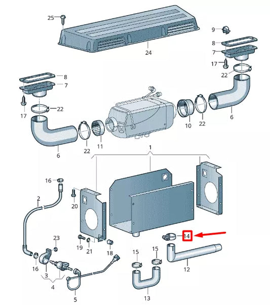 NEW VW CRAFTER 2F MK1 AUXILIARY HEATER EXHAUST PIPE CLAMP 2E0819584