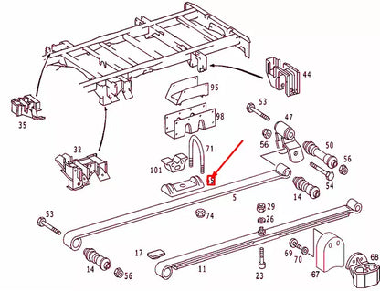 NEW MB SPRINTER 903 REAR SPRING TO REAR AXLE PLATE A9013250254 ORIGINAL