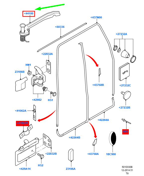 new ford transit mk3 rear back door right check assy 4872286 original