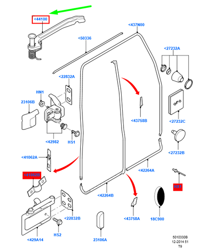 new ford transit mk3 rear back door right check assy 4872286 original