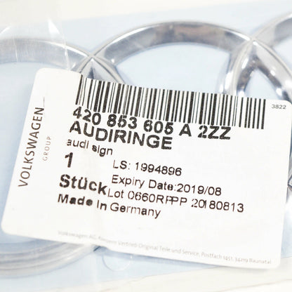 NEW AUDI R8 MK1 42 CHROME EMBLEM FRONT 420853605A2ZZ ORIGINAL