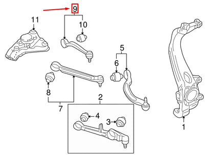 NEW AUDI A4 AVANT B7 FRONT LEFT UPPER CURVED CONTROL ARM 8E0407509Q ORIGINAL