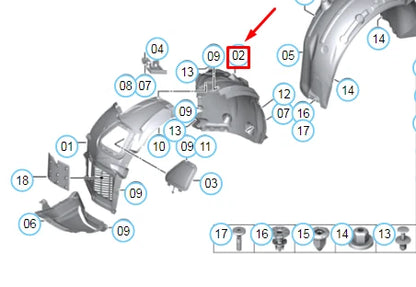 NEW BMW 6 F13 FRONT RIGHT WHEEL ARCH COVER REAR PART 51718050546 ORIGINAL