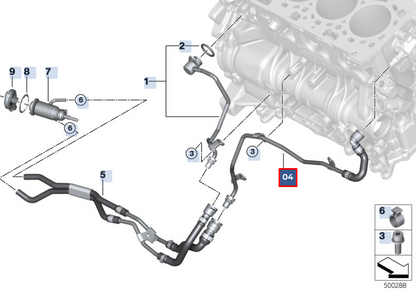 new bmw 5 g30 coolant pump line 11538580972 8580972 original