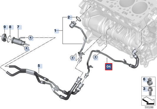 new bmw 5 g30 coolant pump line 11538580972 8580972 original