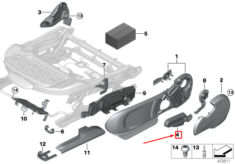 new mini cooper f56 front right seat height adjustment lever 52107410572