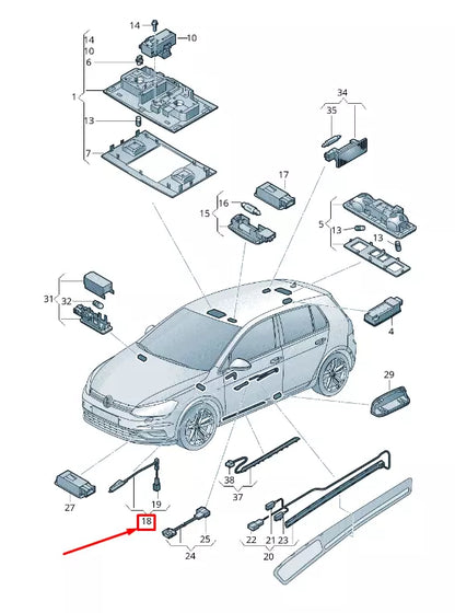 NEW VW GOLF VII 5G MK7 FRONT LEFT DOOR LED LIGHT 5G0919415A ORIGINAL
