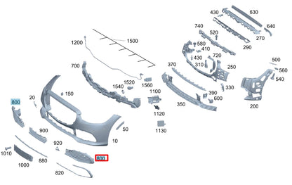 NEW MERCEDES-BENZ S W223 FRONT LEFT BUMPER GRILLE A2238855303 ORIGINAL