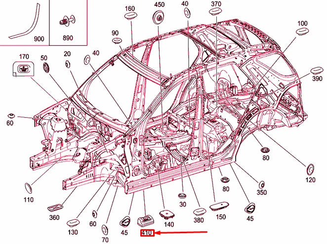 NEW MERCEDES-BENZ ML W164 JACK TAKE-UP DEVICE FIXTURE A1646900509 ORIGINAL