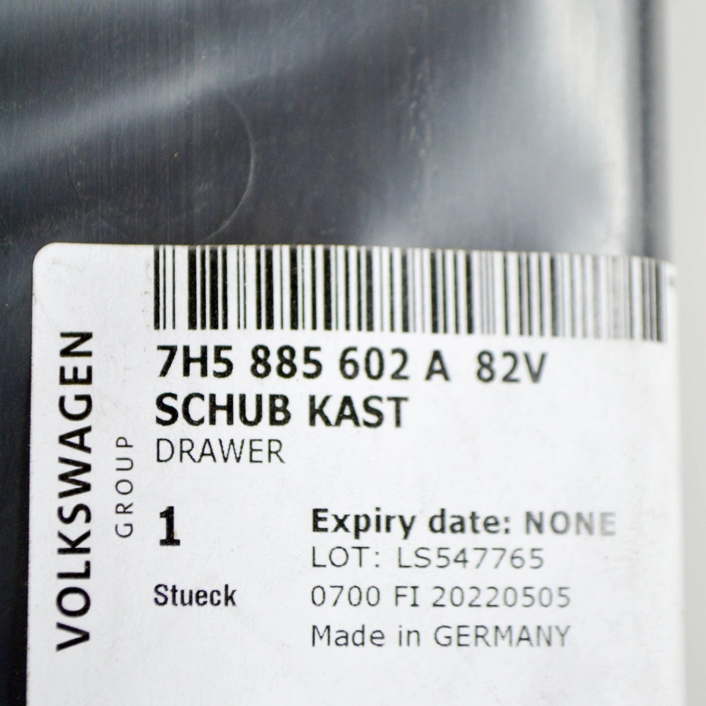 NEW VW TRANSPORTER T5 REAR BENCH FOLDING SEAT DRAWER 7H5885602A82V ORIGINAL