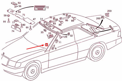NEW MERCEDES-BENZ E W124 FRONT LEFT PILLAR PANELLING A12469057259045 ORIGINAL
