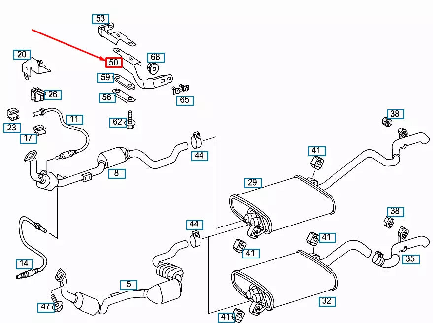 NEW MERCEDES-BENZ ML W163 EXHAUST SYSTEM LEFT BRACKET A1634920241 ORIGINAL