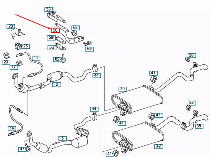 NEW MERCEDES-BENZ ML W163 EXHAUST SYSTEM LEFT BRACKET A1634920241 ORIGINAL