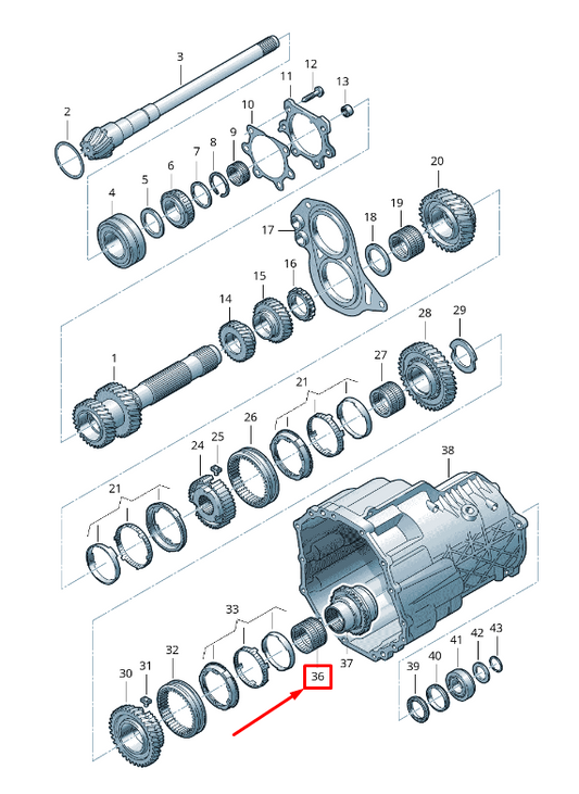 new audi a6 c6 manual transmission output shaft needle bearing 0a2311207