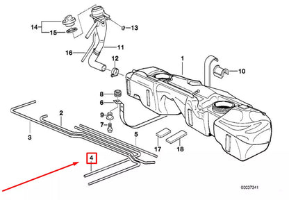 NEW BMW 3 COMPACT E36 FUEL FEED LINE 16111182827 1182827 ORIGINAL