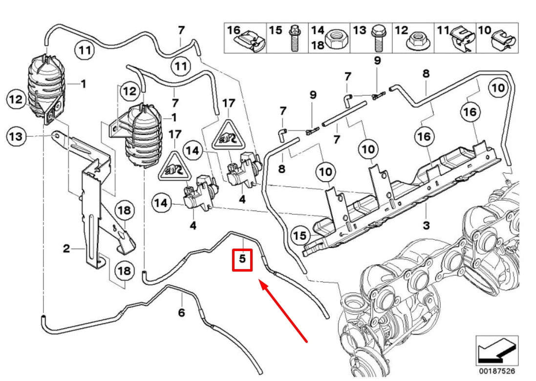 NEW BMW 3 E90 ENGINE VACUUM PIPE 7558227 13717558227 ORIGINAL