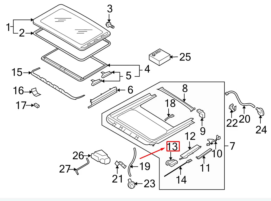 NEW VW GOLF VI 5K MK6 FRONT LEFT SUNROOF GUIDE 8D5877483 ORIGINAL