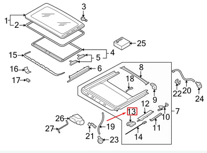 NEW VW GOLF VI 5K MK6 FRONT LEFT SUNROOF GUIDE 8D5877483 ORIGINAL
