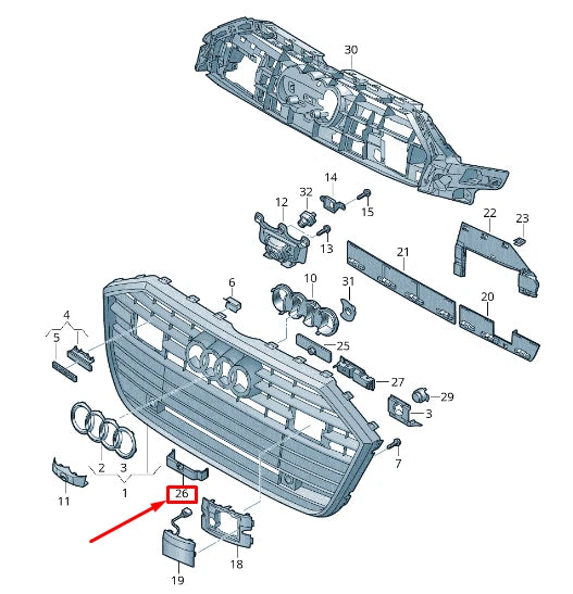 NEW AUDI A6 4A C8 RIGHT LICENSE PLATE BRACKET 4K08073509B9