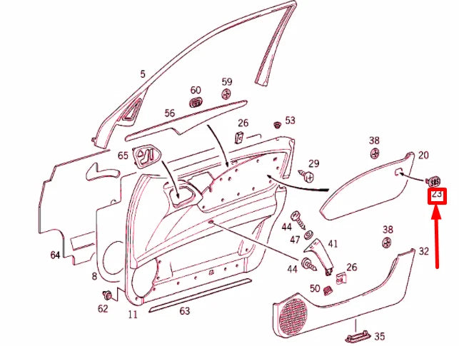 NEW MB E W210 FRONT DOOR COVER TRIM A21072710887D88 ORIGINAL