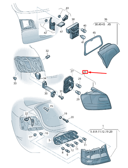 new audi a6 avant 4f5, c6 rear right taillight 4f9945096e original