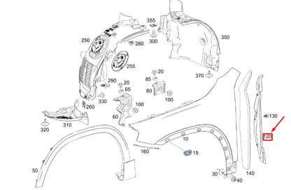 NEW MERCEDES-BENZ GLB X247 FRONT RIGHT FENDER REAR GAP COVERA2478890800 ORIGINAL