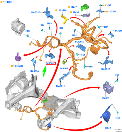 new ford galaxy mk3 battery cable bracket assy 2306620 original