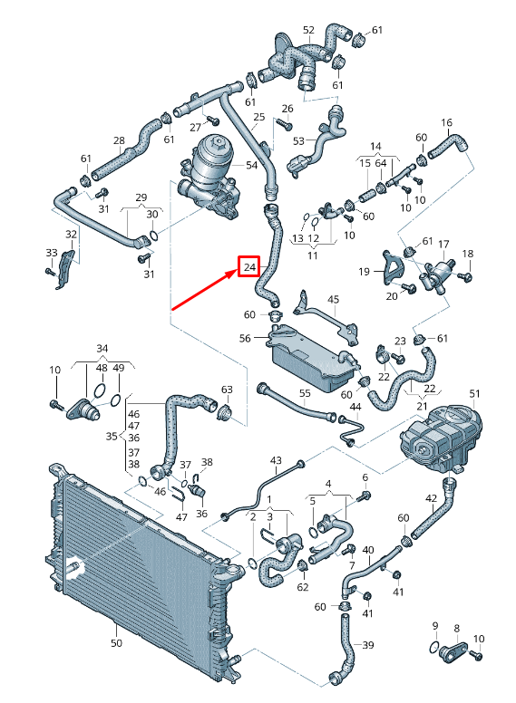new audi a6 avant c7 coolant hose with quick release coupling 4g0122449b
