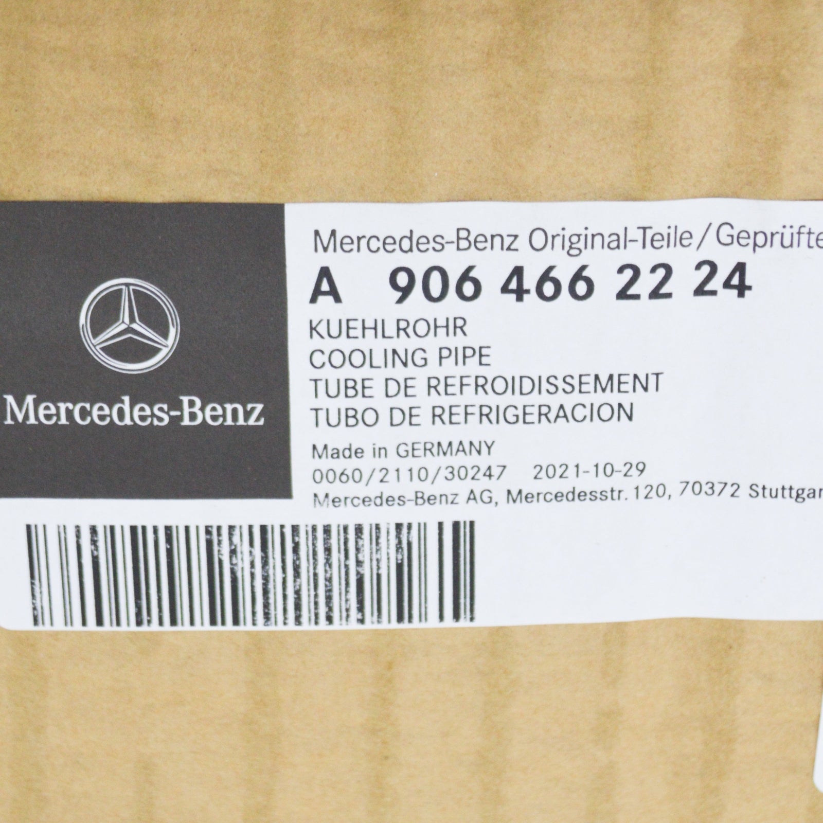 new mercedes-benz sprinter 906 cooling pipe line a9064662224 original