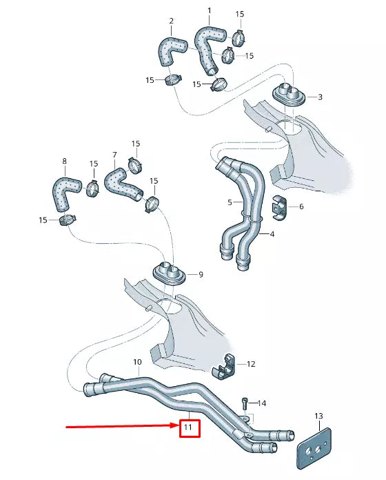 NEW AUDI Q7 4L ENGINE COOLANT FEED PIPE RHD 4L0815801
