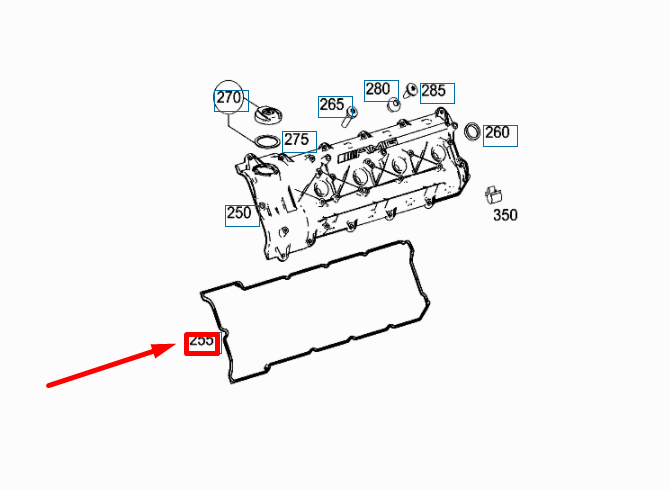 NEW MERCEDES-BENZ ML W164 RIGHT VALVE COVER GASKET A1590160221 ORIGINAL
