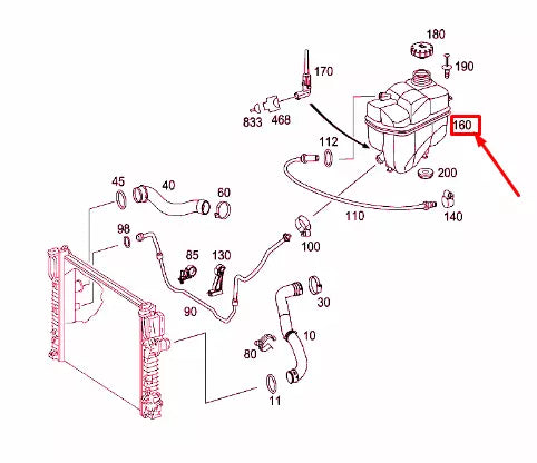 NEW MERCEDES-BENZ E W211 COOLING WATER RESERVOIR A2115000049 ORIGINAL