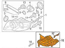 NEW VOLKSWAGEN TOUAREG 7L LEFT HEADLIGHT BRACKET 7L6941291 2009
