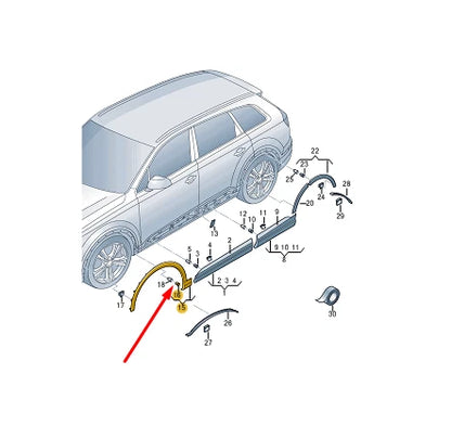 NEW AUDI Q7 4M FRONT RIGHT FENDER MOLDING COVER 4M0853718KGRU ORIGINAL