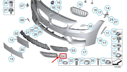 NEW BMW Z4 E89 ROADSTER FRONT GRILLE WITH CHROME STRIP RIGHT 51117262830