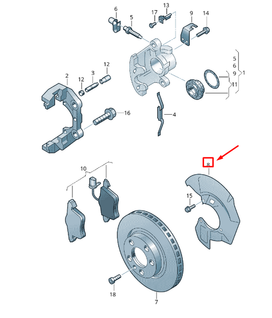 new vw transporter vi t6 front right brake disc protection 7e0615312b original
