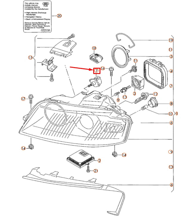 NEW AUDI A3 8P HEADLIGHT RANGE CONTROL MOTOR 8P0941293