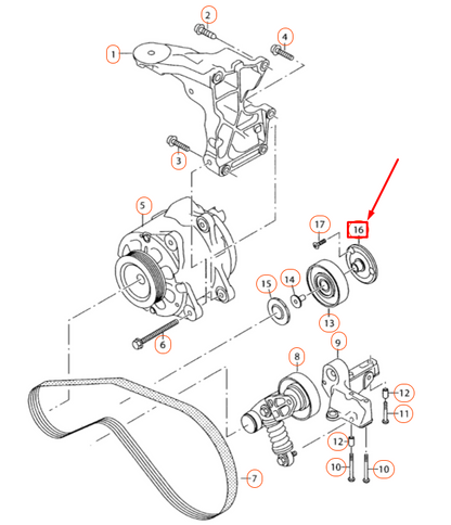 NEW AUDI Q7 4L BELT TENSIONER IDLER PULLEY BRACKET 079903417D ORIGINAL