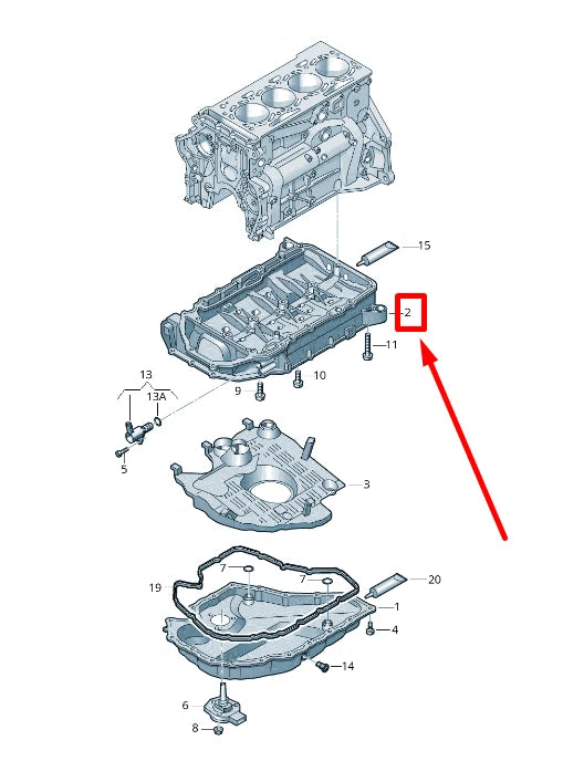 NEW VW GOLF R MK7 ENGINE UPPER OIL PAN 06K103603BL ORIGINAL