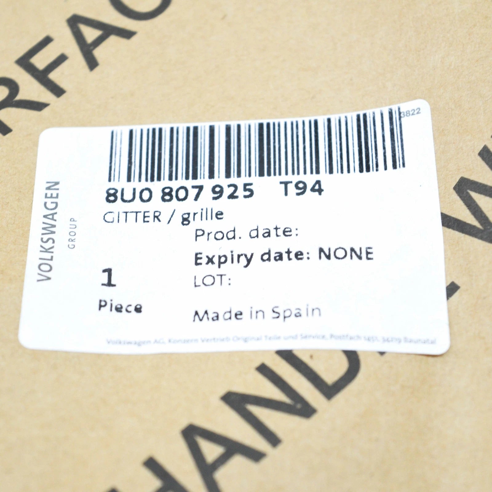 NEW AUDI Q3 8U FRONT LEFT BUMPER LOWER GRILLE TRIM 8U0807925T94