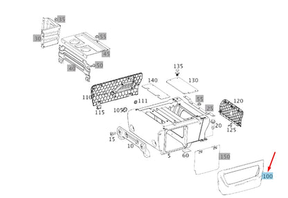 NEW MB VITO W447 FRONT RIGHT SEAT BASE OUTER TRIM A44791071029051 ORIGINAL