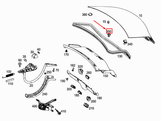 new mercedes-benz cls c257 rear top trunk lid spring damper a2577501500 original