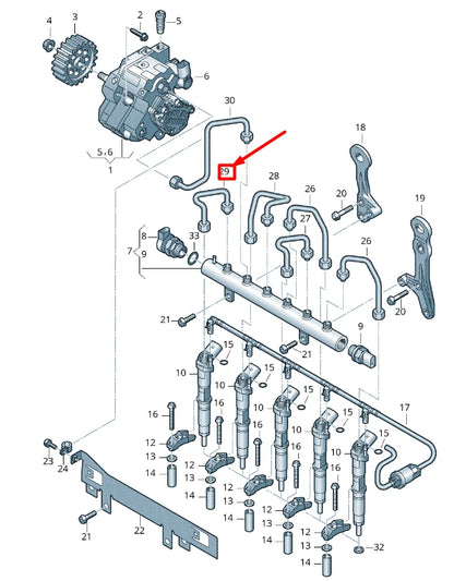 NEW VOLKSWAGEN CRAFTER 2F MK1 FUEL PRESSURE PIPE 076130305 ORIGINAL