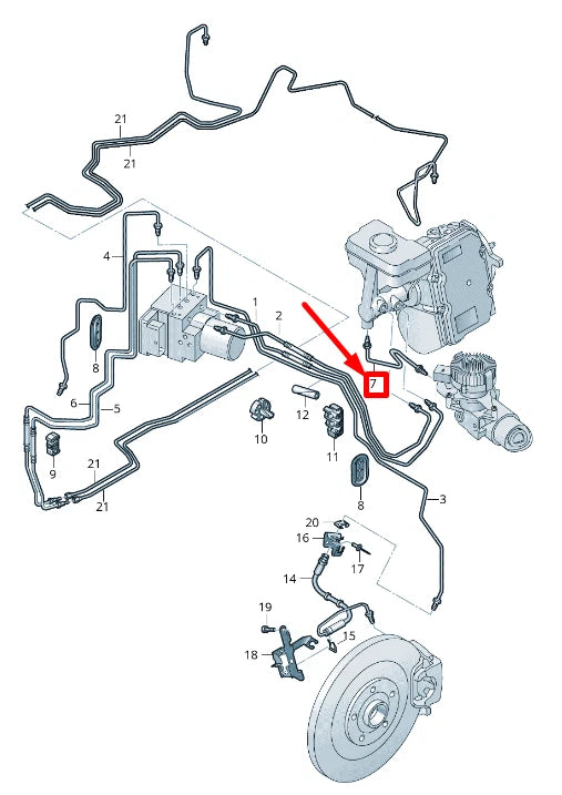 NEW AUDI A8 4N FRONT BRAKE PIPE RHD 4N2614719C