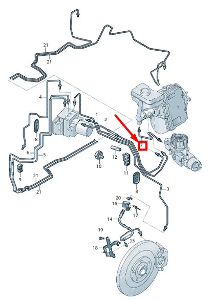 NEW AUDI A8 4N FRONT BRAKE PIPE RHD 4N2614719C