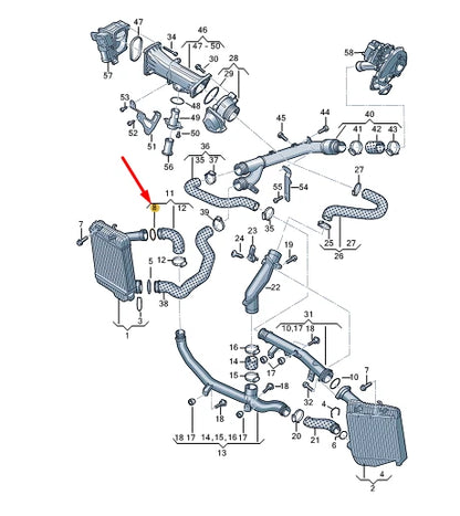 NEW VW TOUAREG 7P MK2 INTERCOOLER PRESSURE HOSE SEAL RING 3C0145117B ORIGINAL