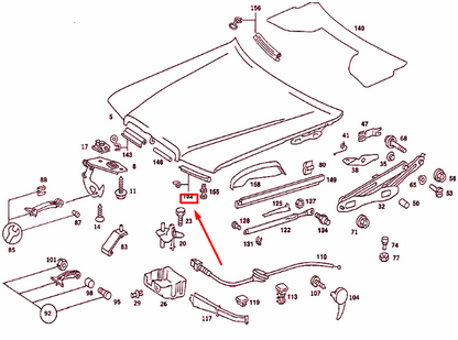 new mercedes-benz 190 w201 engine hood right seal a2018892698 original